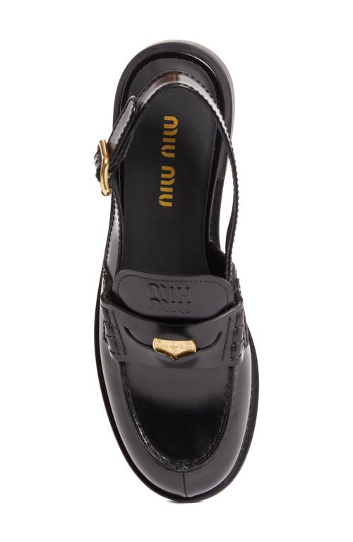 Miu Miu Slingback Penny Loafer In Black