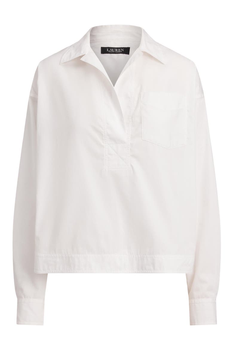 Stachee Popover Cotton Broadcloth Shirt, Alternate, color, WHITE