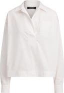 Lauren Ralph Lauren Stachee Popover Cotton Broadcloth Shirt