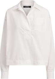 Lauren Ralph Lauren Stachee Popover Cotton Broadcloth Shirt