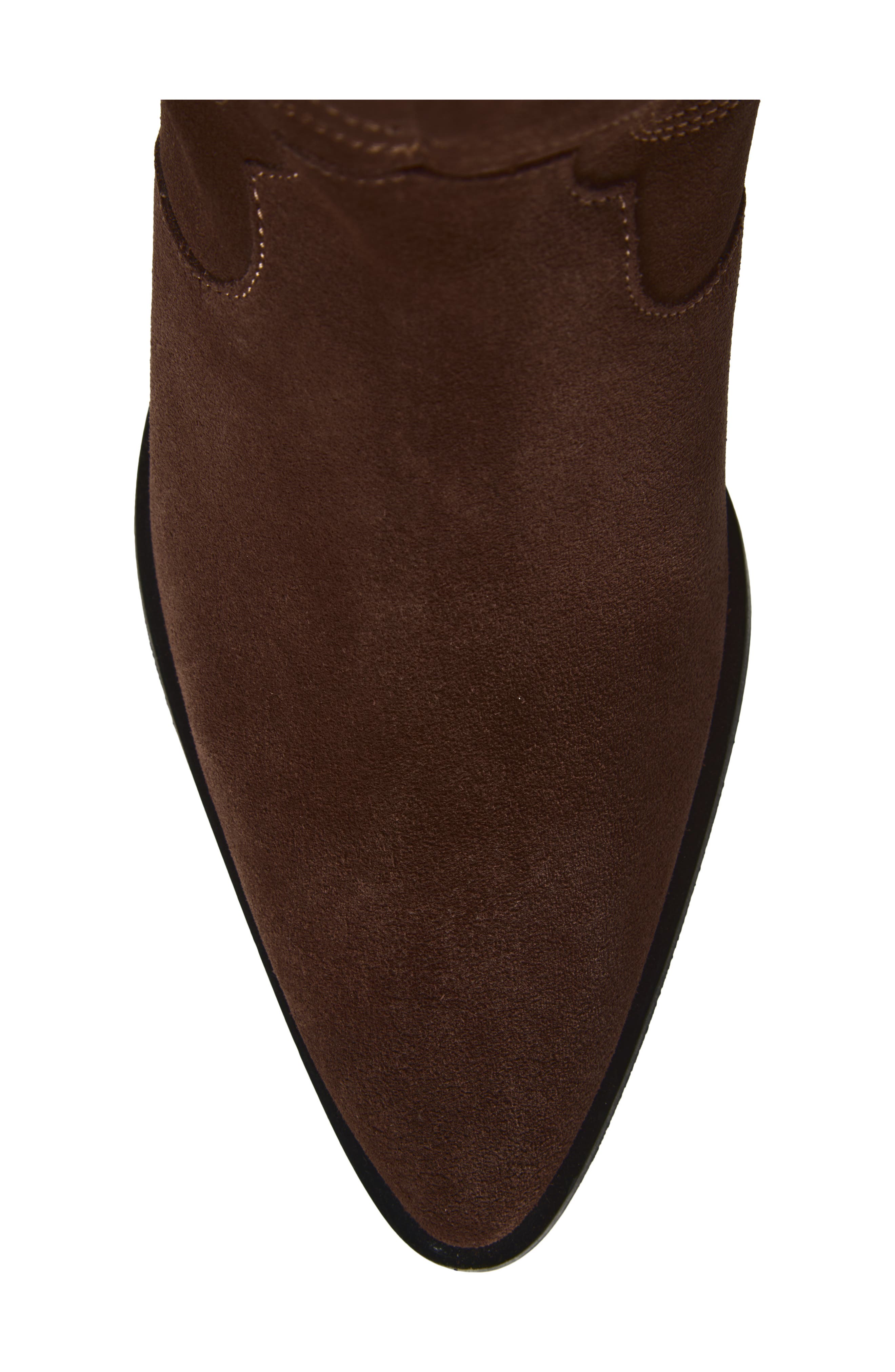Freya Leather Western Boot, Alternate, color, DARK BROWN