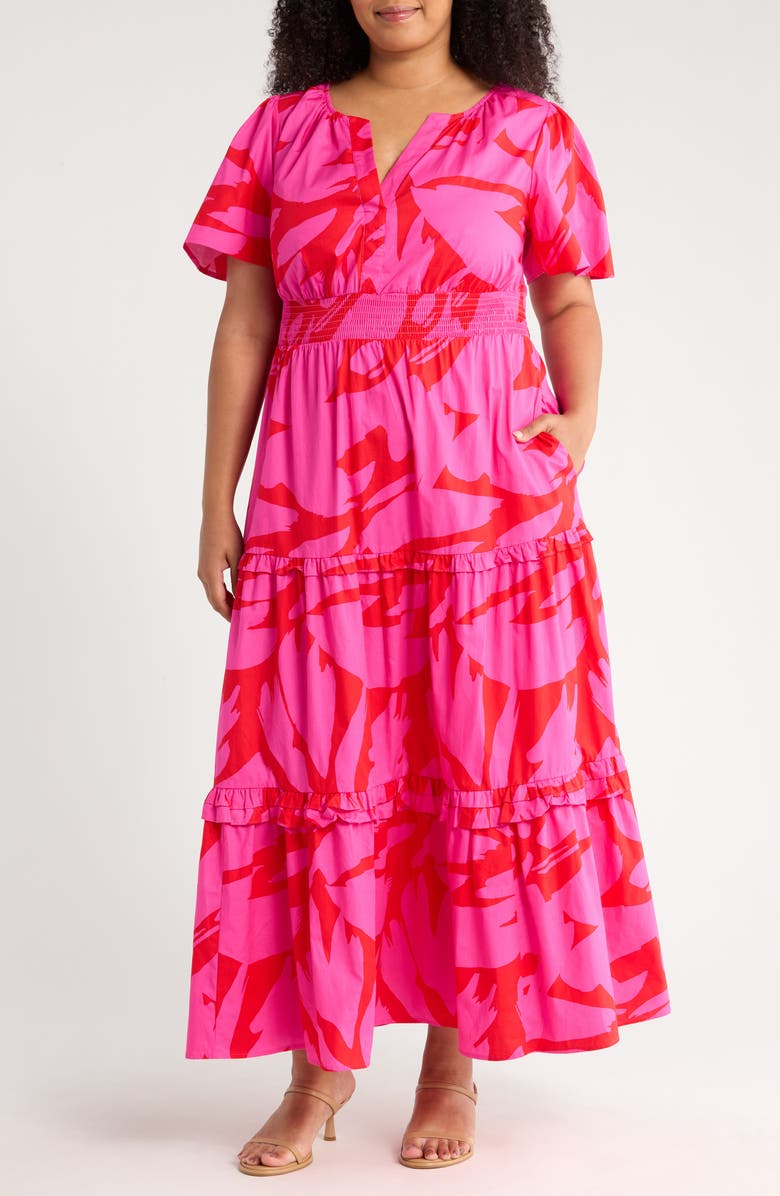 SUGARLIPS Jolene Print Tiered Maxi Dress, Main, color,