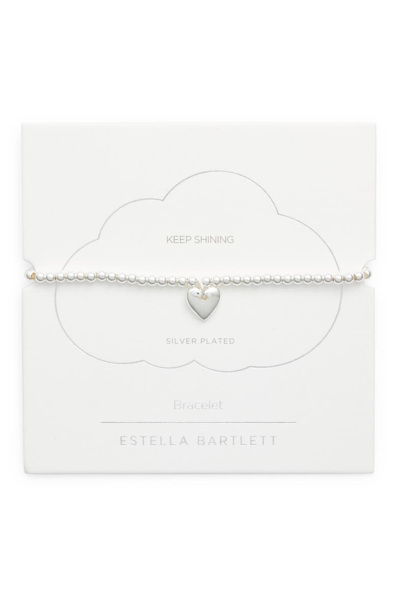 Sienna Cushion Heart Charm Bracelet, Main, color, SILVER