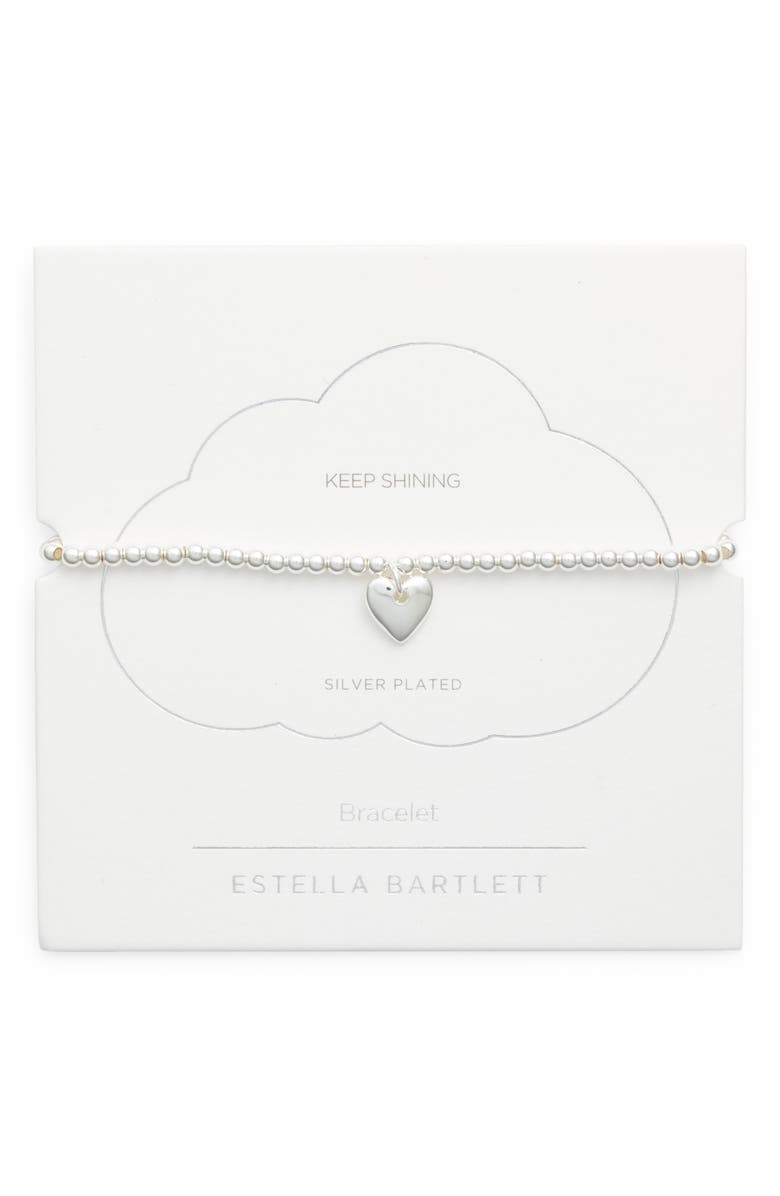 Estella Bartlett Sienna Cushion Heart Charm Bracelet, Main, color, 
