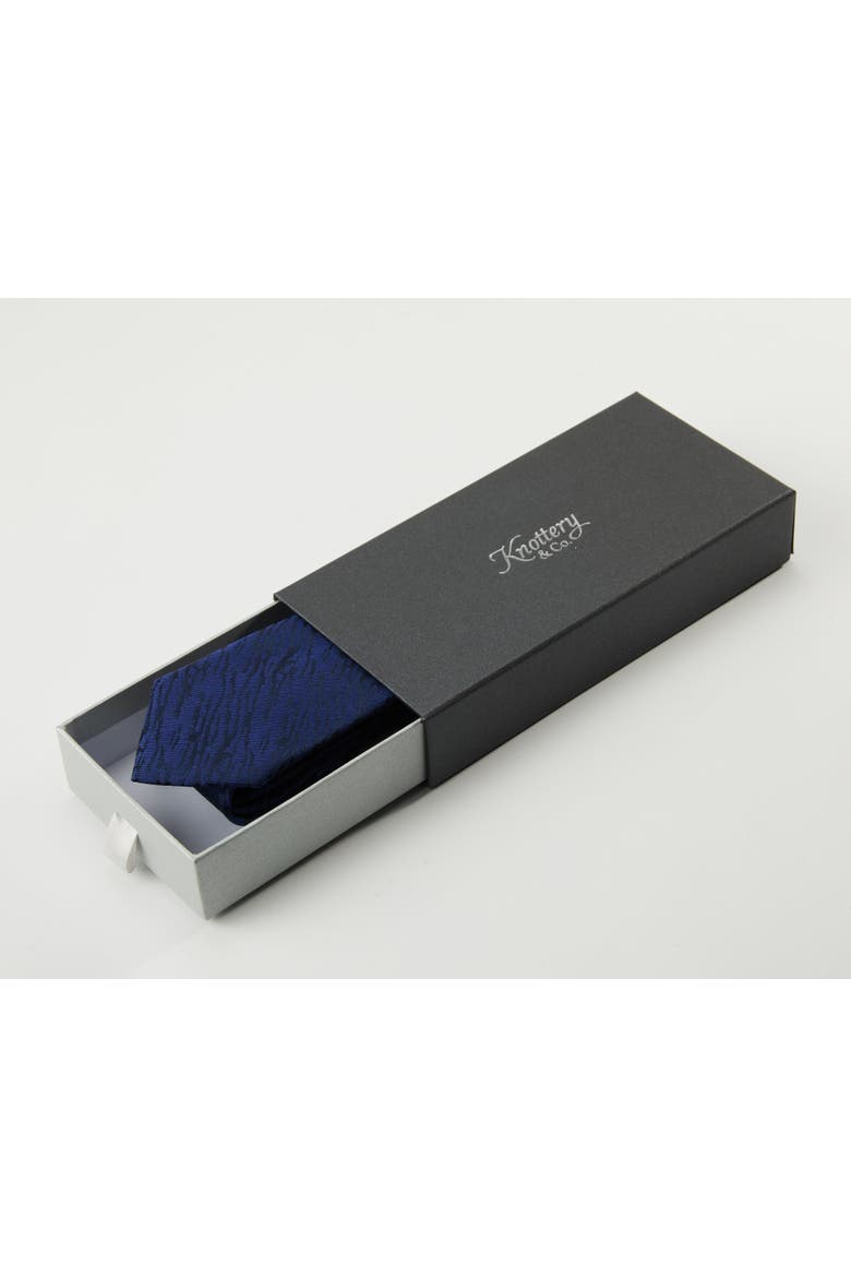 Savannah Stripes Silk Jacquard Tie, Alternate, color, Midnight Blue