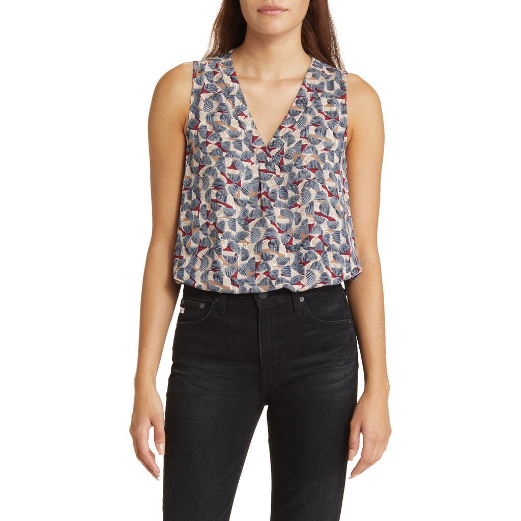 Nic + Zoe Nic+zoe Sketched Arches Sleeveless Popover Top In Gray