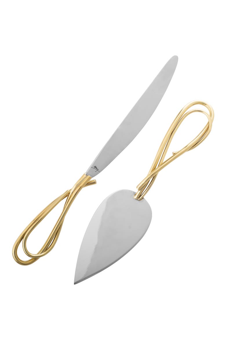 Calla Lily Cake Server Set, Main, color, SILVER