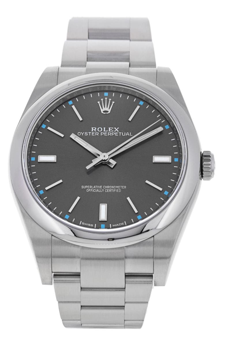 Watchfinder & Co. Rolex Preowned 2019 Oyster Perpetual Bracelet Watch, 39mm, Main, color,