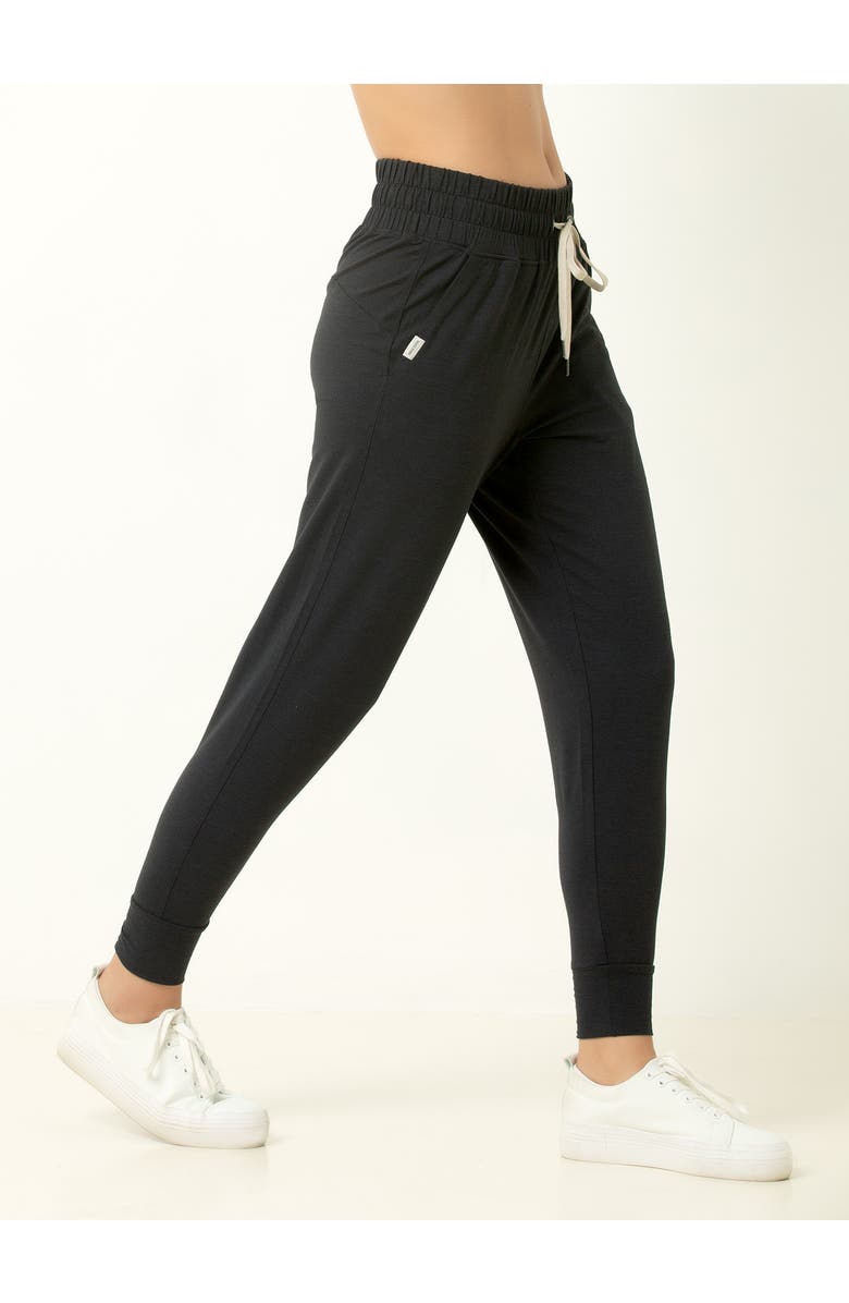 Single Stitch Lightweight Drawstring Jogger, Alternate, color, Heather Black