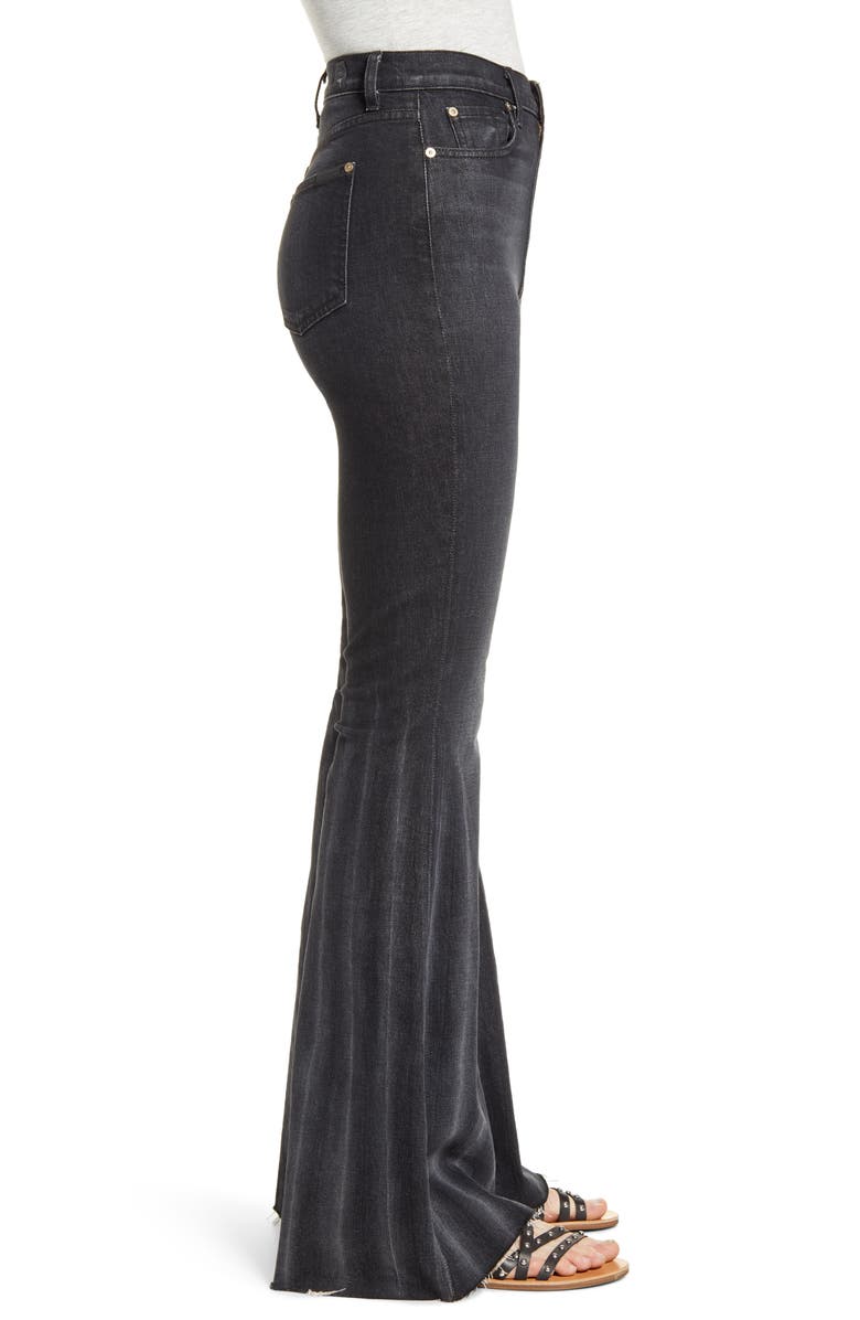 7 For All Mankind <sup>®</sup> High Waist Pleated Mega Flare Jeans, Alternate, color,