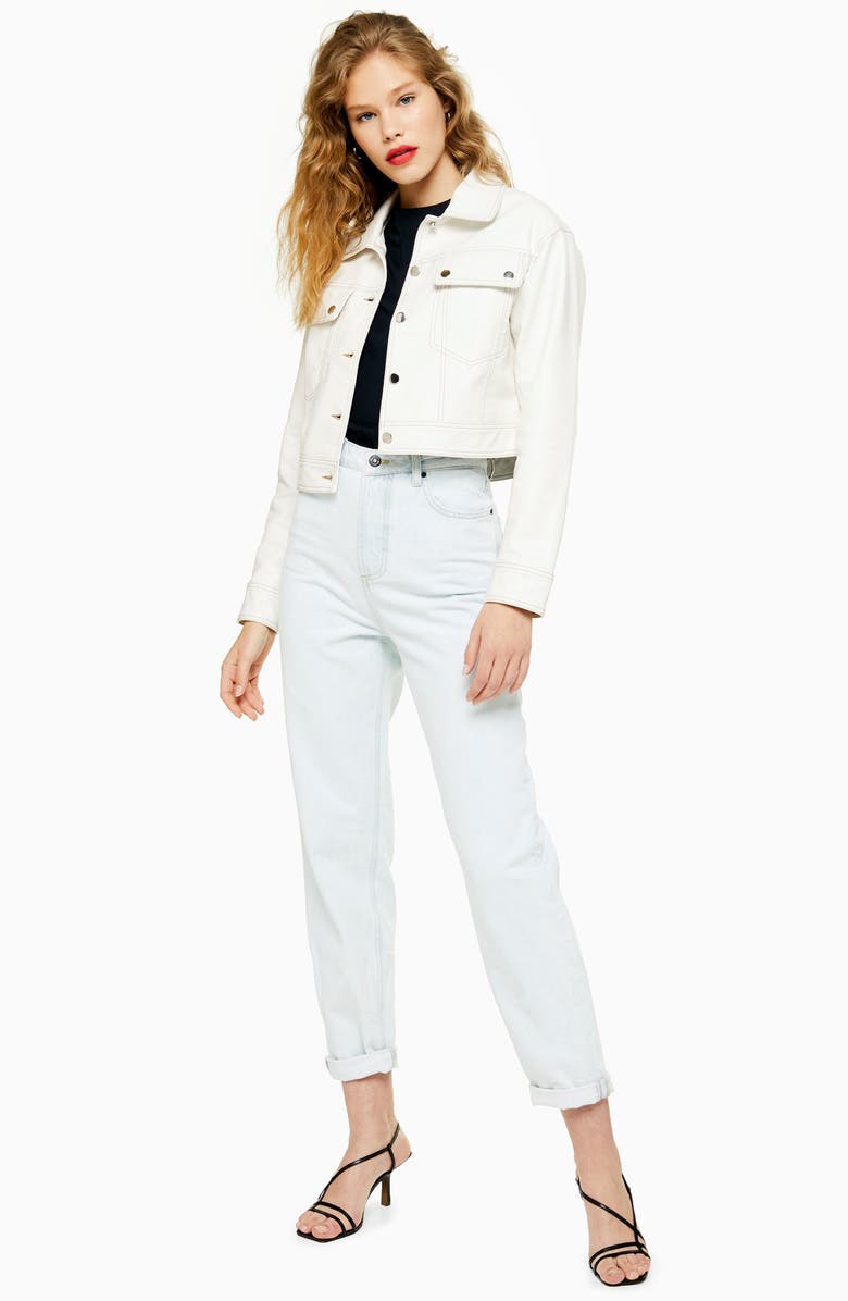 Topshop Western Faux Leather Jacket, Alternate, color, 