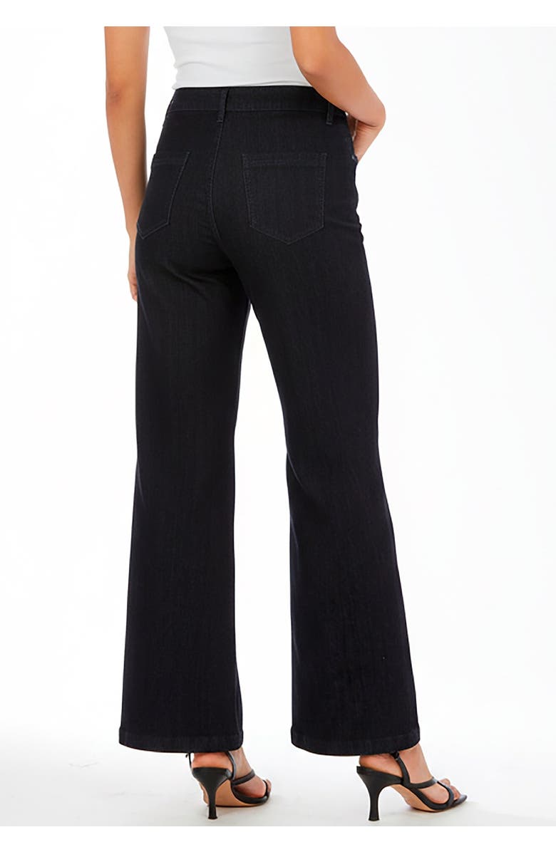 Jessica London True Fit Wide Leg Jean, Alternate, color, Black