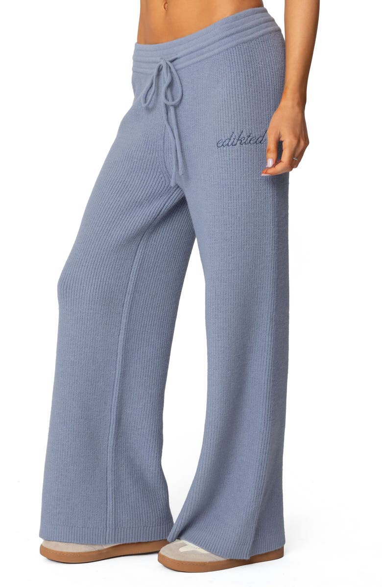EDIKTED Kris Ribbed Sweatpants, Alternate, color, Blue
