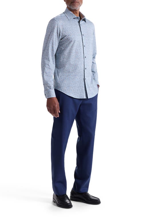 Bugatchi James Ooohcotton® Floral Button-up Shirt In Green