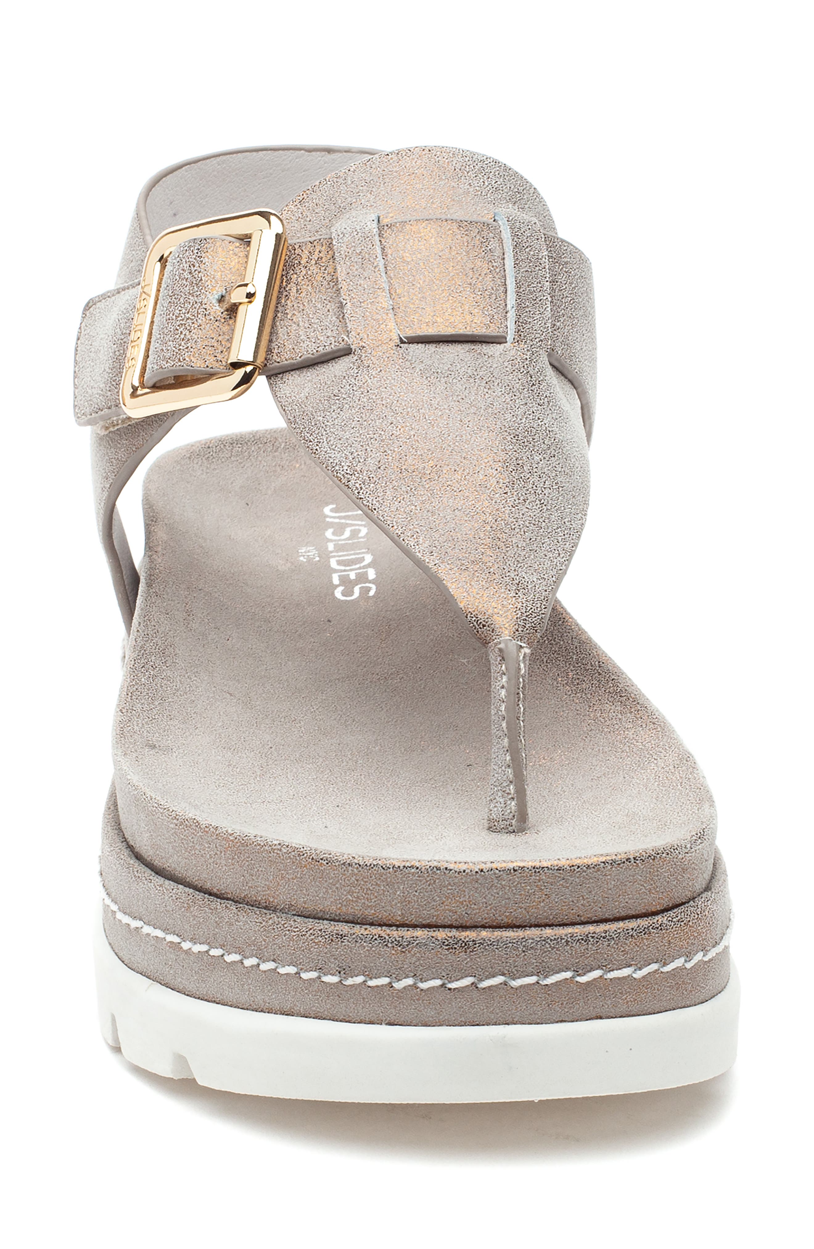 Becky Platform Sandal, Alternate, color, BRONZE WASH LEATHER