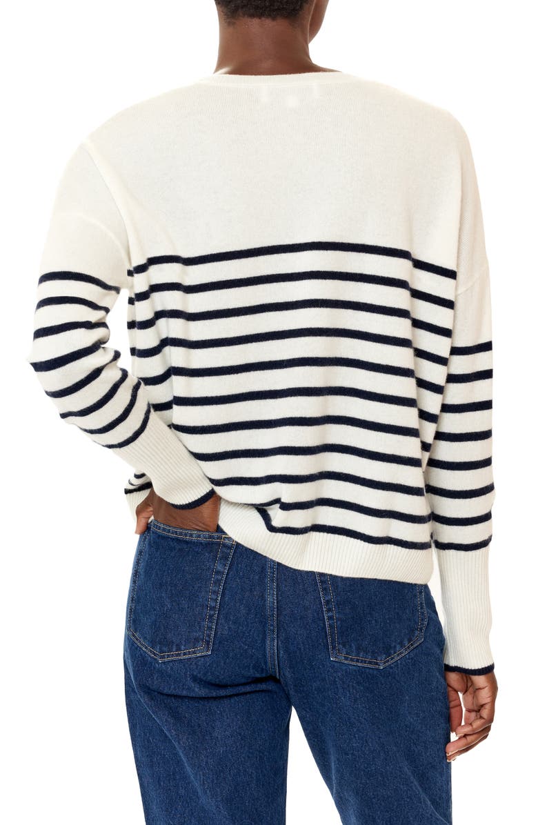 La Ligne Lean Lines Stripe Oversize Cashmere Sweater, Alternate, color, 