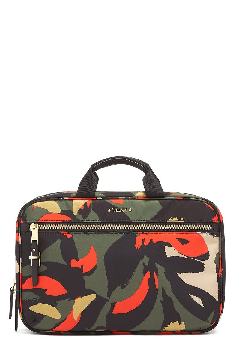 Voyageur Madina Nylon Cosmetics Case, Main, color, LILY ABSTRACT