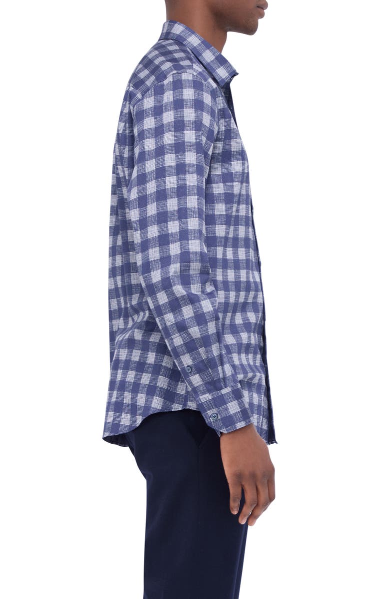 Bugatchi Julian Shaped Fit Stretch Print Button-Up Shirt, Alternate, color, 