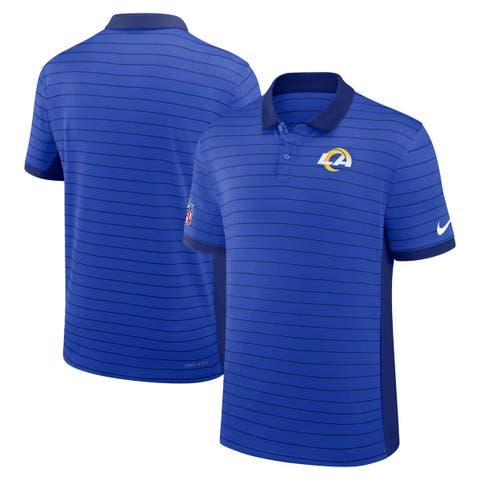 Men's Nike Royal Los Angeles Rams Sideline Victory Stripe Performance Polo