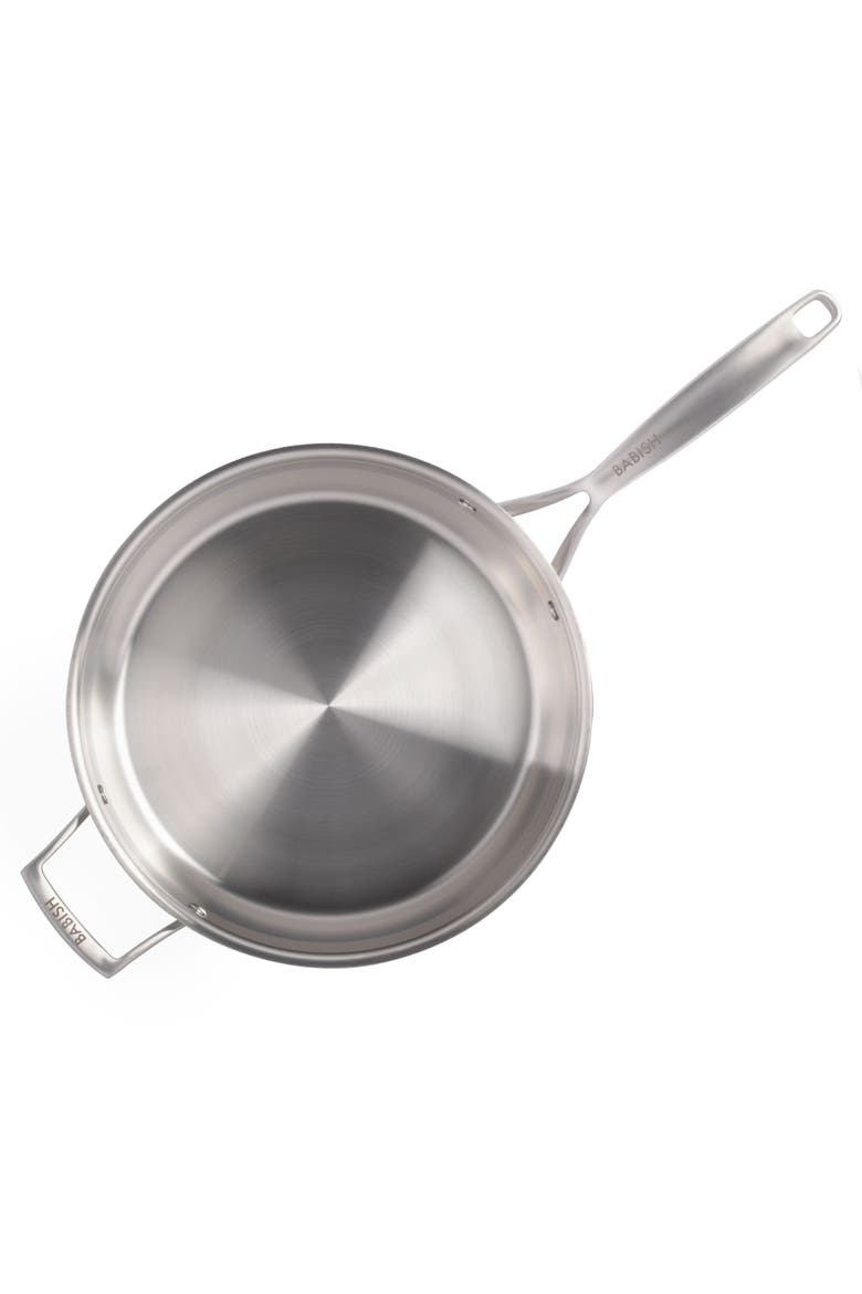 5 Qt Heavy Duty Nonstick Stainless Steel Sauté Pan with Lid, Oven & Induction Safe, Alternate, color, Stainless Steel