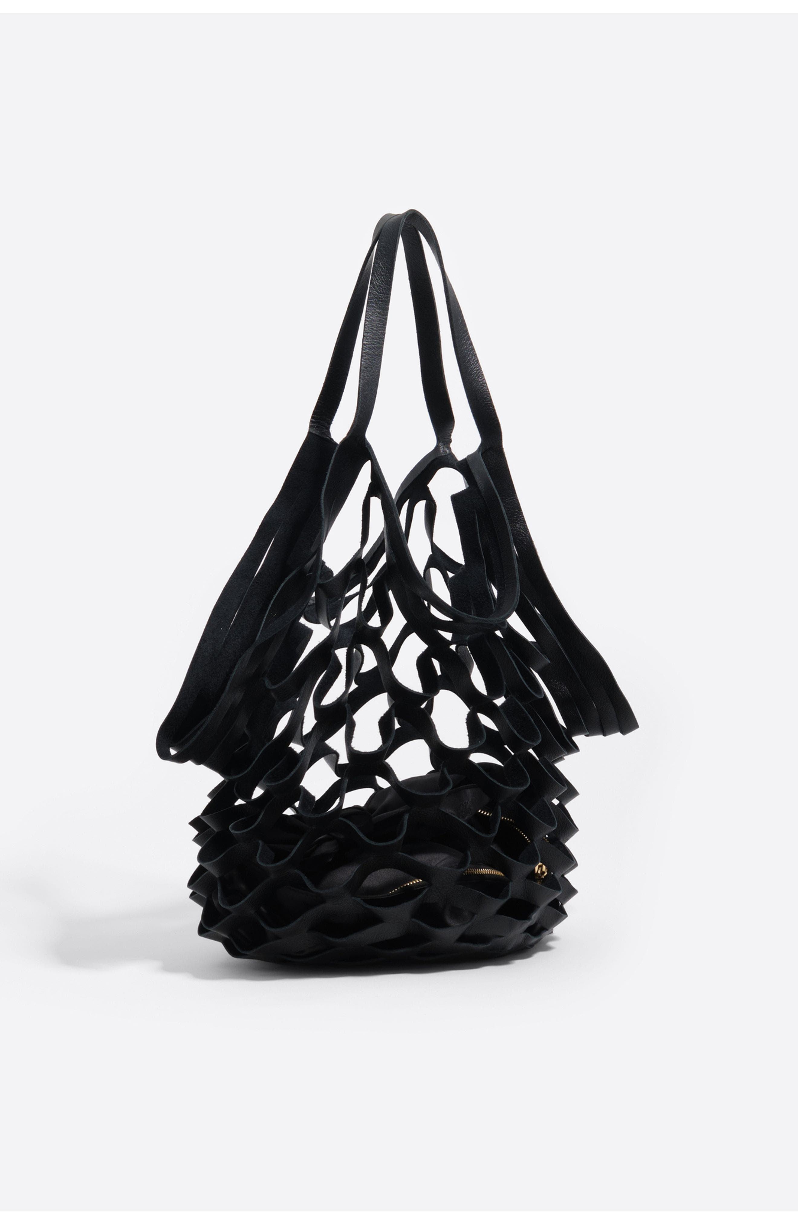 Bimba y Lola Leather Cala Bag, Main, color, Black