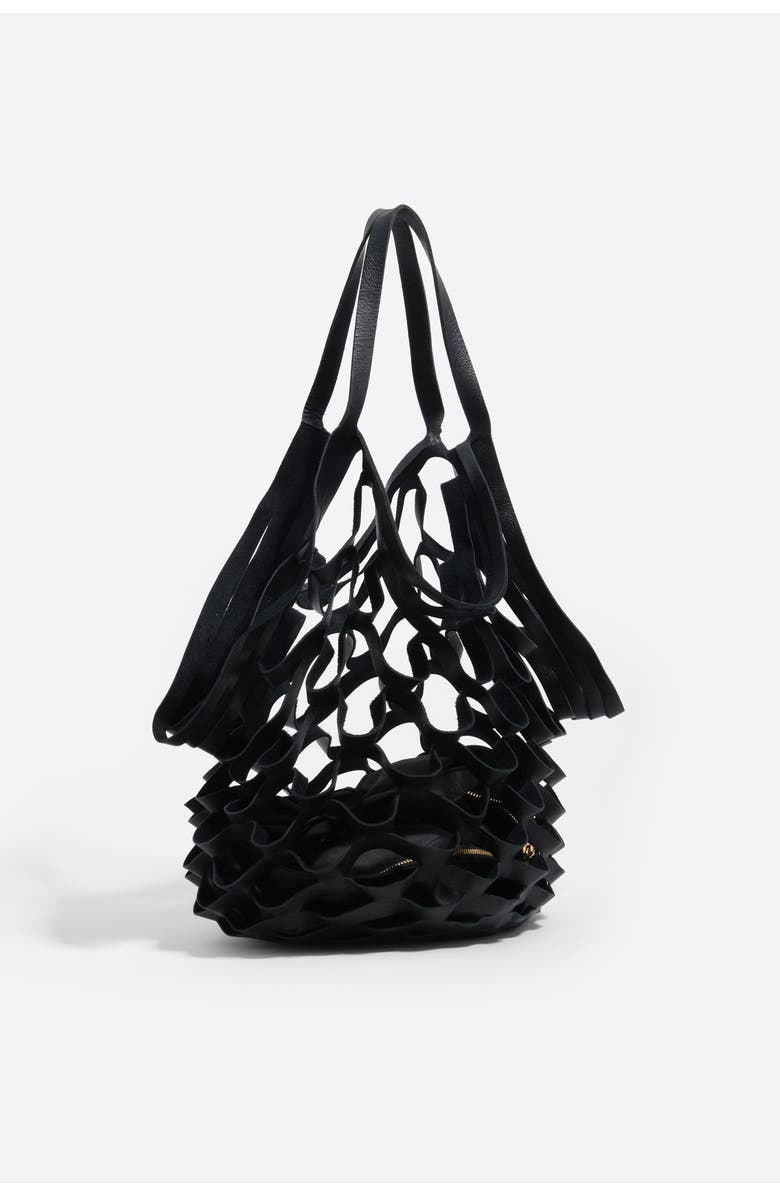 Bimba y Lola Leather Cala Bag, Main, color, Black