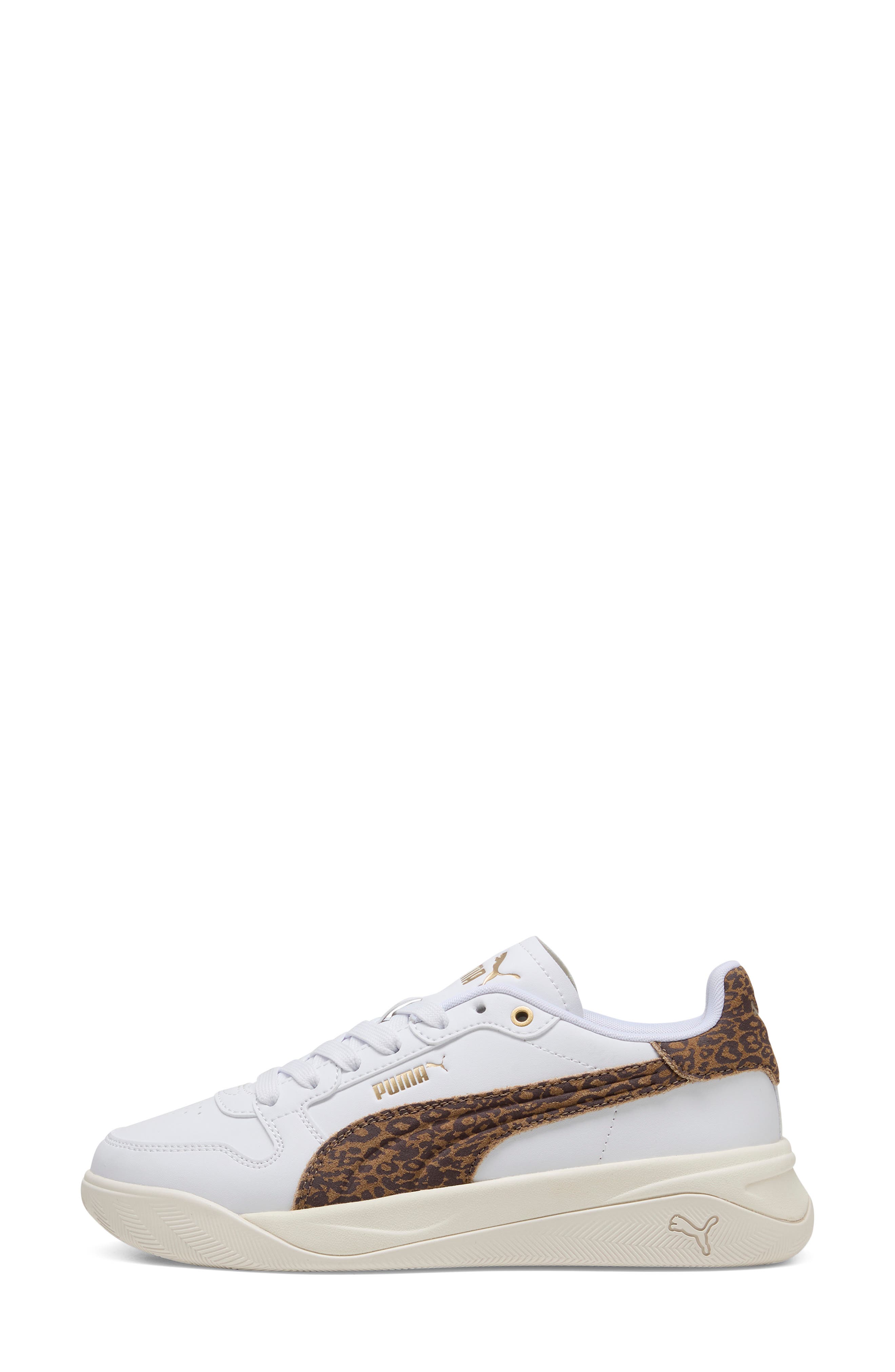 Court Bae Feline Sneaker, Alternate, color, PUMA WHITE/ SOFT TAUPE/ GOLD