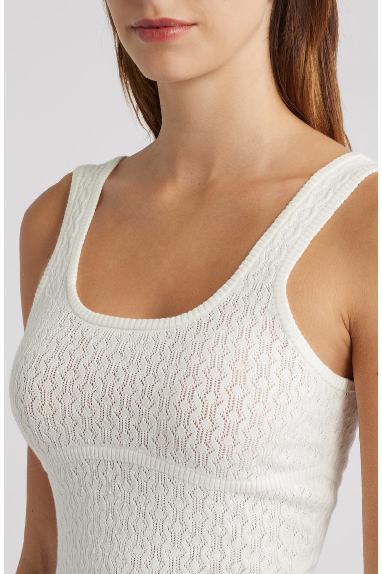 Keenan Pointelle Cotton Sweater Tank, Alternate, color, SAND