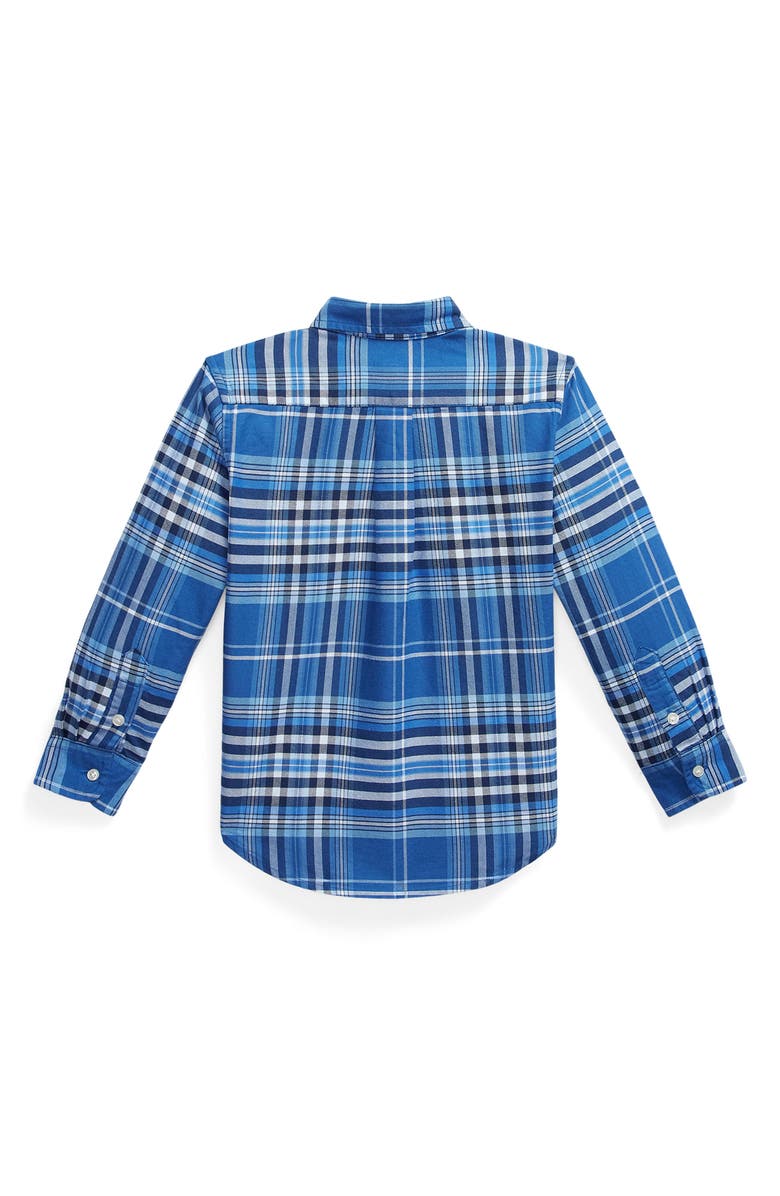 Polo Ralph Lauren Kids' Plaid Cotton Button-Down Oxford Shirt, Alternate, color, Blue Multi