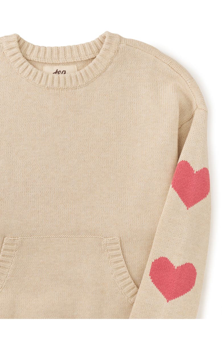 Tea Collection Heart Sleeve Pocket Sweater, Alternate, color,