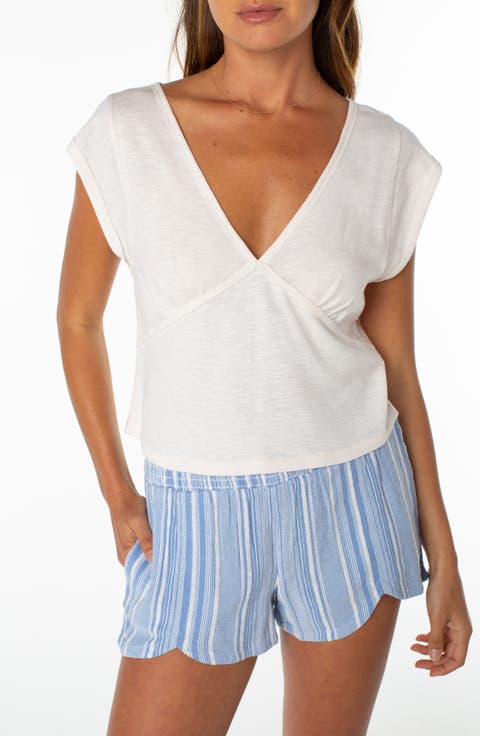 Sea Drift Cap Sleeve Top