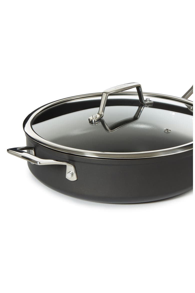 Essentials 4.3-Quart Nonstick Covered Skillet, Alternate, color, BLACK