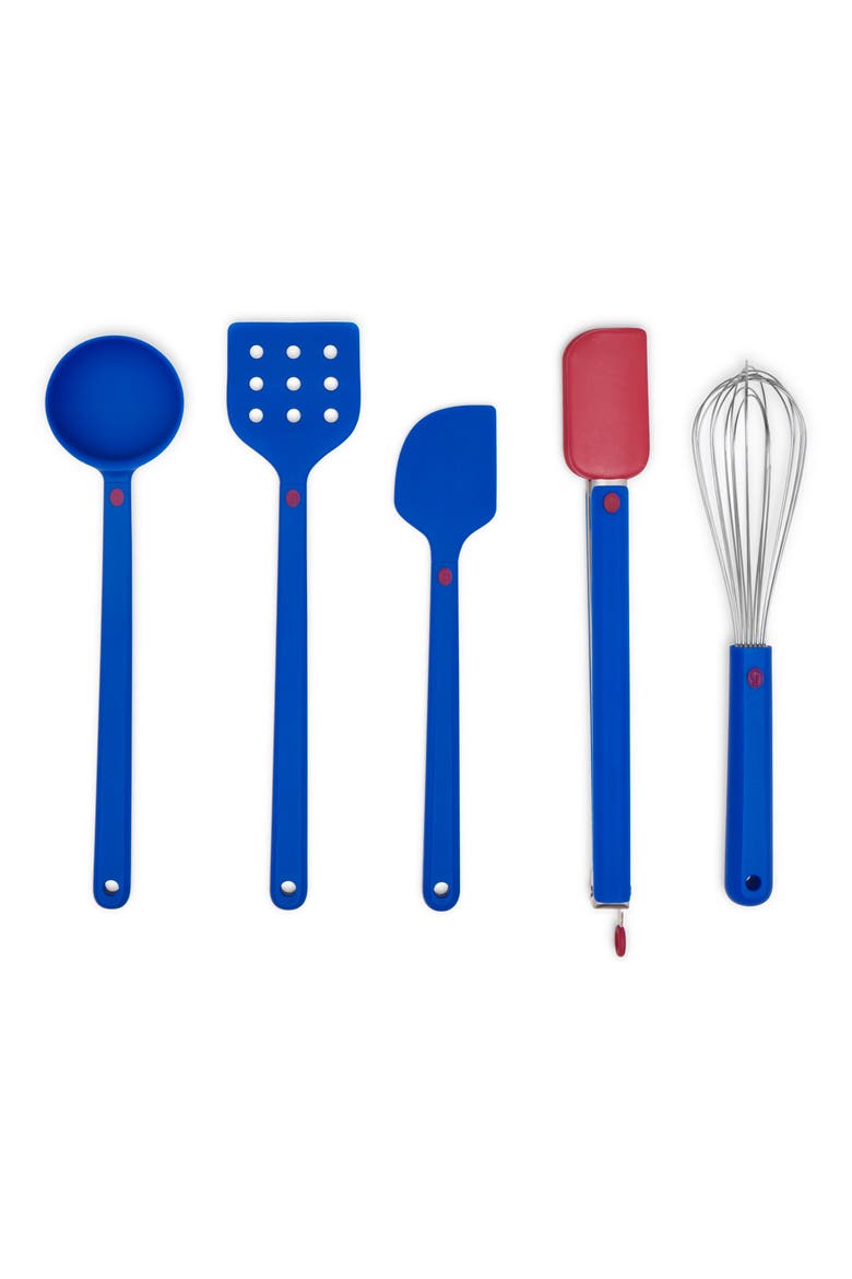 Set of 5 Silicone Utensils, Main, color, BLUEBERRY