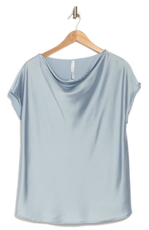Shop Renee C Cowl Neck Short Sleeve Satin Top