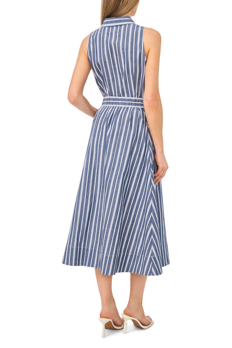 Striped Cotton Pull-On Midi Skirt, Alternate, color, CLASSIC NAVY
