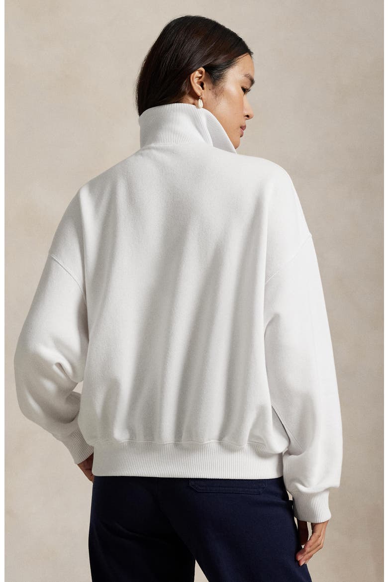 Rib Trim Mock Neck Pullover, Alternate, color, WHITE