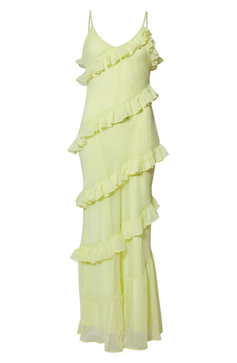 NASTY GAL Tiered Ruffle Chiffon Maxi Dress, Alternate, color,