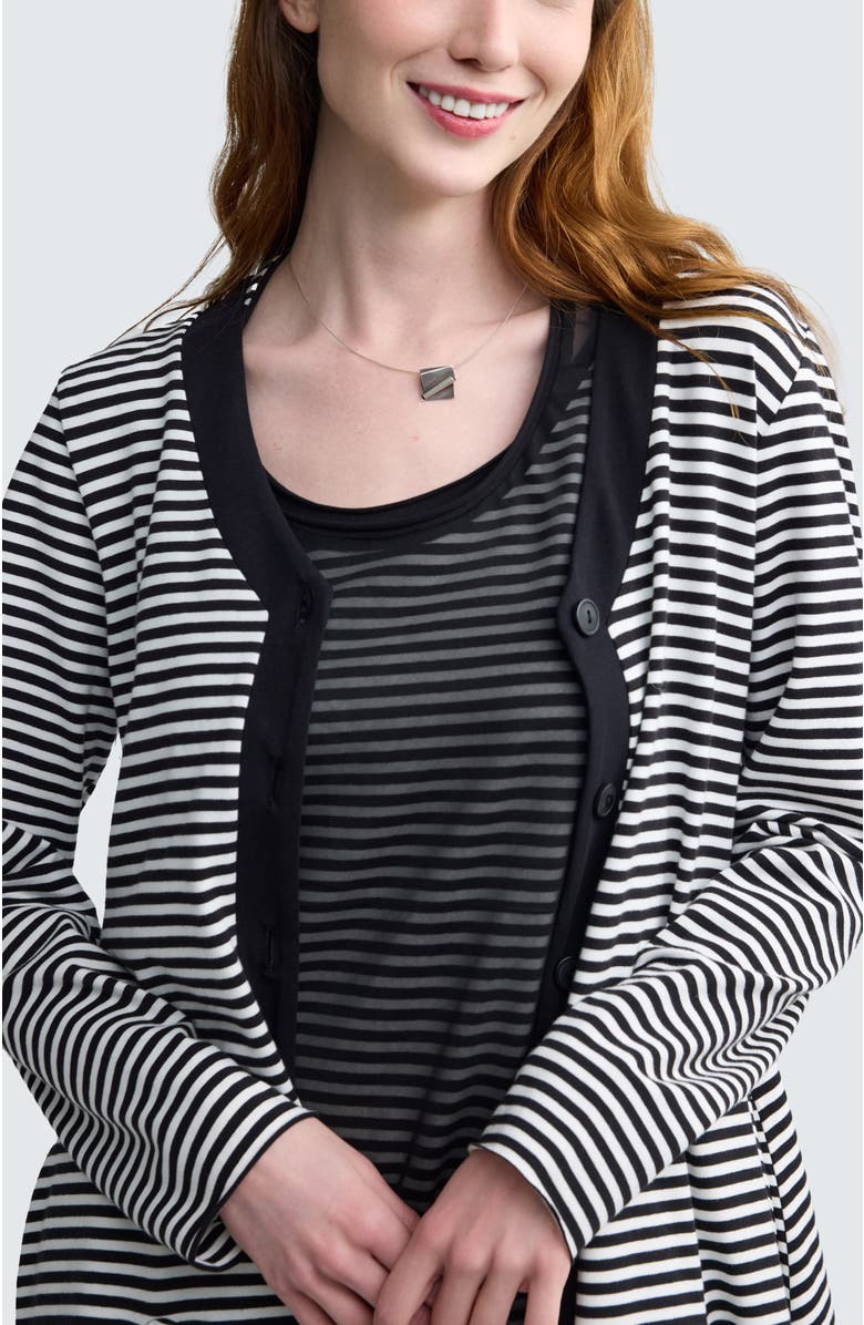 LUUKAA Elonie Striped Balloon Jacket, Alternate, color, Black Strip