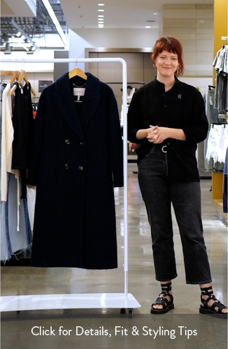 Double Breasted Bouclé Long Coat, sales video thumbnail