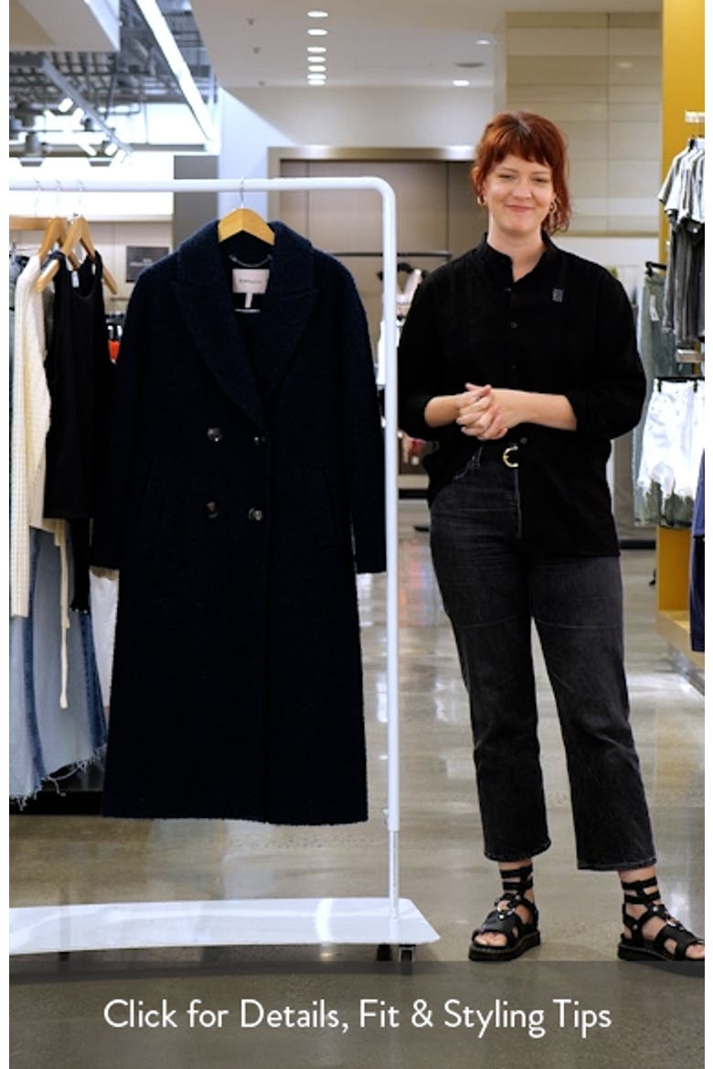 Double Breasted Bouclé Long Coat video