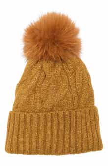Melrose and Market Faux Fur Pompom Beanie