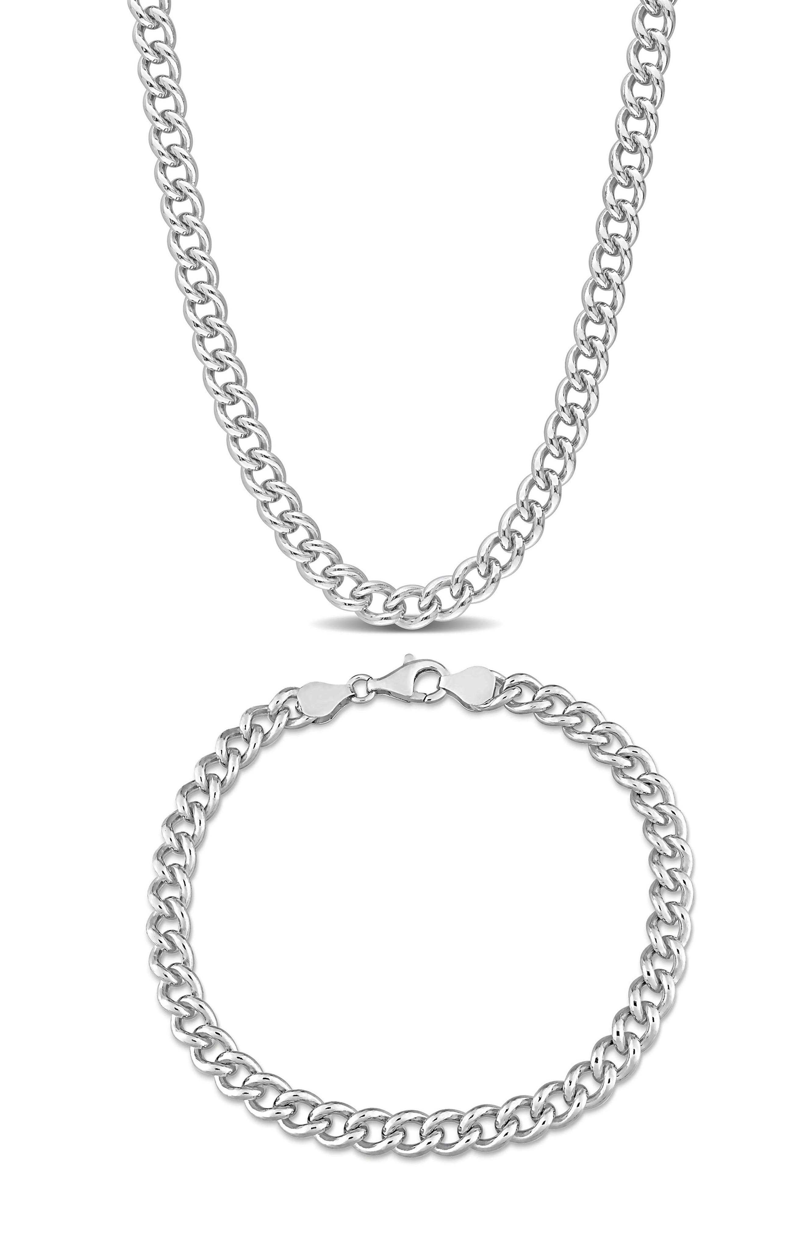 DELMAR Curb Link Bracelet & Necklace Set