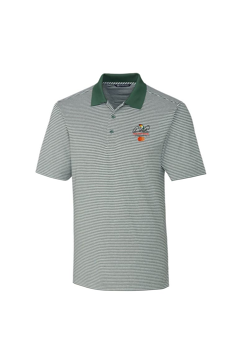 Men's Cutter & Buck Hunter Green Arnold Palmer Invitational Big & Tall Forge Tonal Stripe Stretch Polo, Alternate, color, Hunter Green