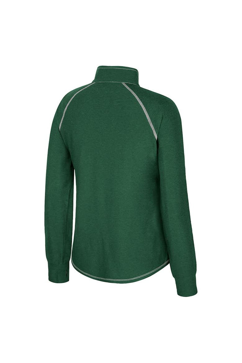 Women's Colosseum Green Michigan State Spartans Bikram Raglan Quarter-Zip Top, Alternate, color, Green