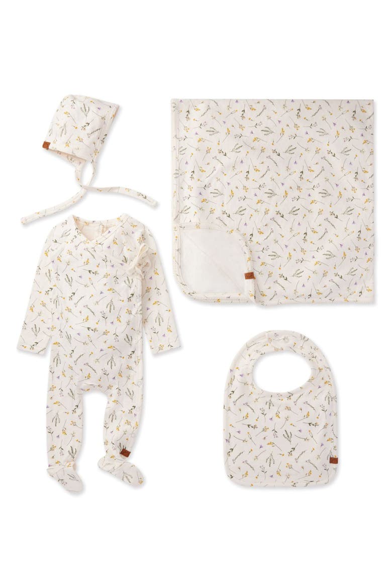 4 Piece Baby Rayon Blend Pointelle Footie Set, Main, color, Winter White