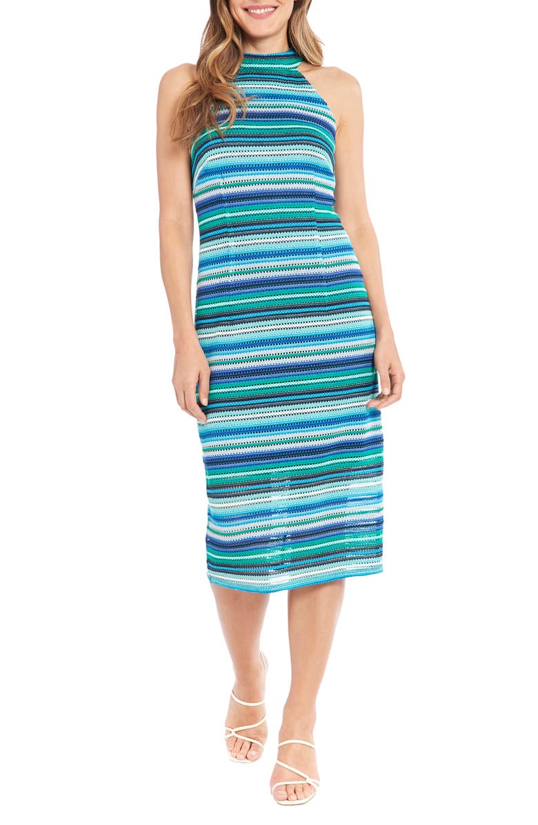 London Times Crochet Midi Dress, Main, color, 