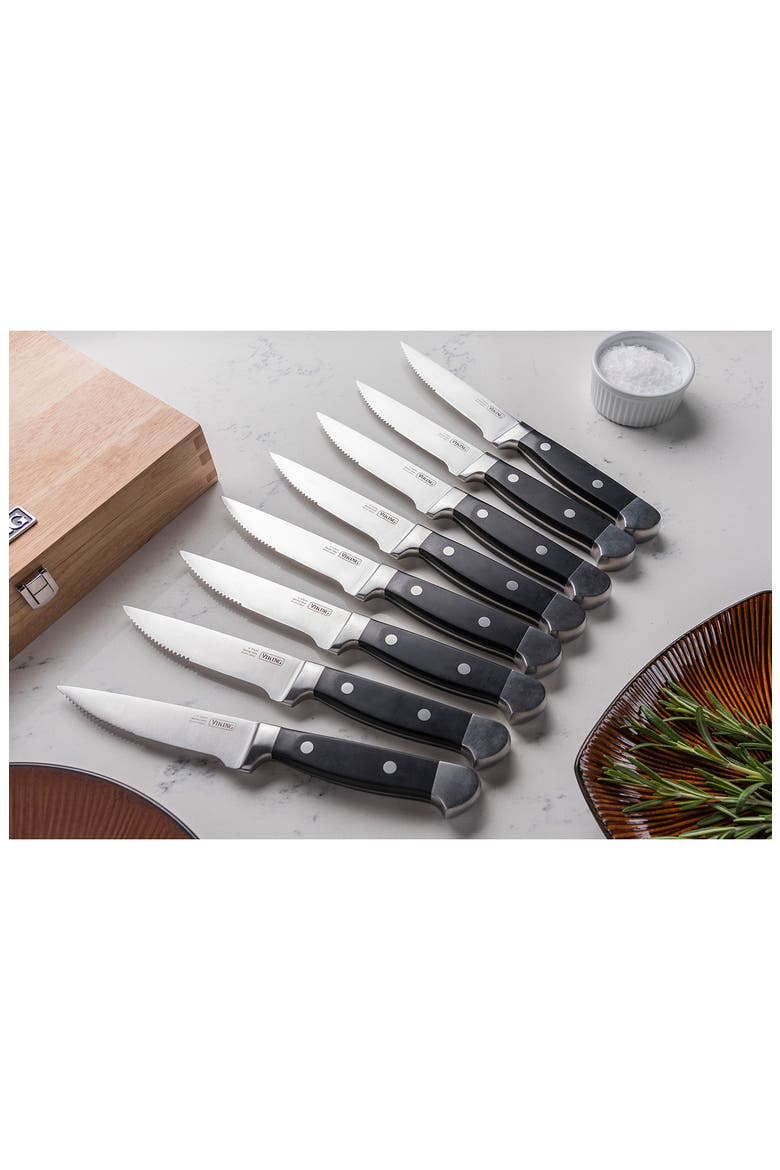 8-Piece Steak Knife Set, Alternate, color, BLACK
