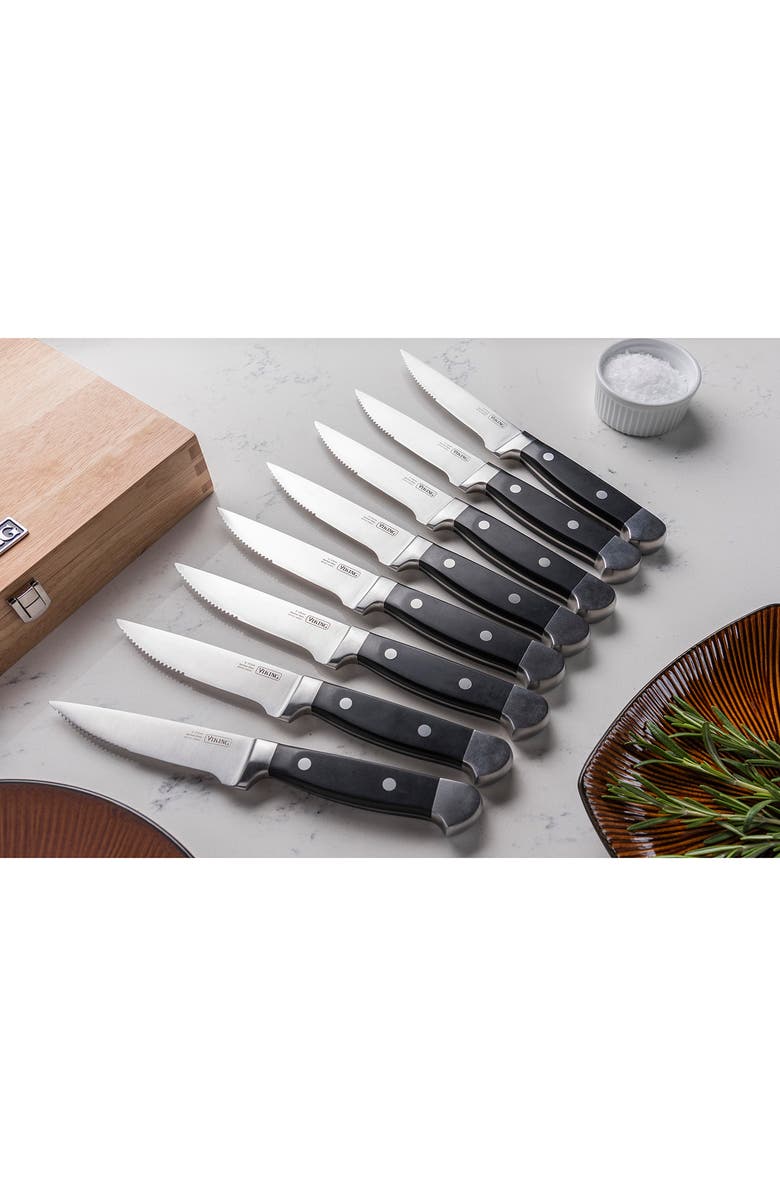 Viking 8-Piece Steak Knife Set, Alternate, color, Black