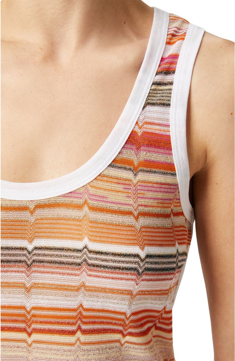 Missoni Tank Top With Knitted Insert In Greek Lamé Motif, Alternate, color, 