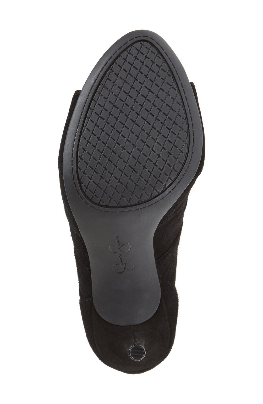 'Mahiri' Ghillie Open Toe Bootie, Alternate, color, BLACK SUEDE